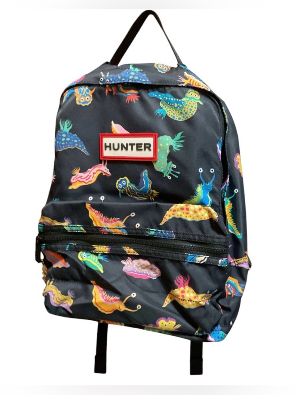 Hunter Black Backpack with Multicolor Sea Slug Print